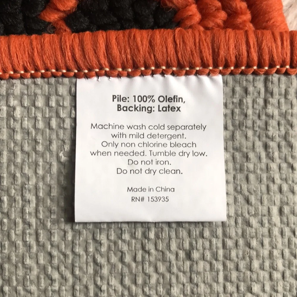 Halloween Pumpkin Accent Rug Runner - Orange & Black